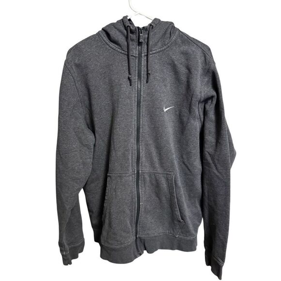 Vintage Nike Hoodie Sweatshirt Mens XL Grey Zip Solo Swoosh Essential Y2K - Picture 1 of 8